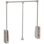 Emuca - penderie rabattable pour armoire hang, 830 - 1150, peint gris pierre, acier et plastique.