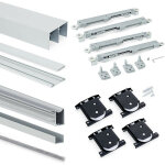 Emuca - kit de ferrures pour placard 81 2 coulissants et fermeture souple, profilé wave, épaisseur 16mm, ... Emuca - kit de ferrures pour placard 81 2 coulissants et fermeture souple, profilé wave, épaisseur 16mm, ...