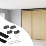 Emuca systme de montage en surface flow 2 en kit pour une armoire avec 2 portes coulissantes en bois ...