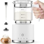 Capacit� emulsionneur de lait divis� en verre � mousse de lait chaude et froide et lait chaud, milk frother ...