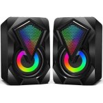 Enceinte pc gamer, haut - parleurs pour ordinateurs 3w usb 2. 0 noir rgb