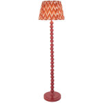 Endon higgledy lampadaire peinture argile rose brillant avec abat - jour zigzag en tissu orange abricot ...