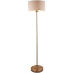 Endon highclere lampadaire avec abat - jour en laiton vintage, lin naturel, 1x e27 Endon highclere lampadaire avec abat - jour en laiton vintage, lin naturel, 1x e27