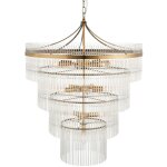 Endon marietta plafonnier suspendu en laiton antique, verre transparent, 16 x e14