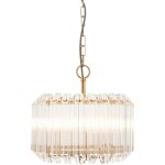 Endon valentina suspension en laiton vieilli bross� et verre transparent 3 ampoules e14