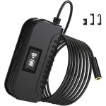 Endoscope sans fil 8mm, mise  niveau de l'endoscope wifi hd 5, 0 mp, camra d'inspection de serpent ...