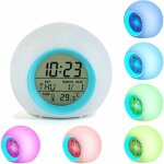 Xinuy - rveil led pour enfants rveil numrique horloge de chevet 7 couleurs lumire clignotante pour ...