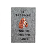 English springer spaniel - prot�ge passeport pour chien, prot�ge document, cadeau voyage art - dog