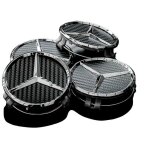 Enjoliveurs de roue en alliage de moyeu central en carbone noir mercedes 75 mm, lot de 4 pièces Enjoliveurs de roue en alliage de moyeu central en carbone noir mercedes 75 mm, lot de 4 pièces