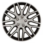 Enjoliveur de voiture noir et argent avec vis chromées dakar nc 16' pouces Enjoliveur de voiture noir et argent avec vis chromées dakar nc 16' pouces