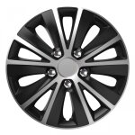 Enjoliveur de voiture noir et argent avec vis chromées rapide nc 14' pouces Enjoliveur de voiture noir et argent avec vis chromées rapide nc 14' pouces
