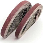 Enowelir bande abrasive 13x457 mm. 5 sortes de gravier mixte (6?40 / 80 / 120 / 180 / 320). ensemble ...