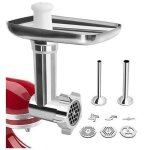 Enowelir hachoir � viande pour robot p�tissier avec trois plaques de broyage et deux tubes � farcir