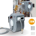 Swanew - enrouleur tuyau arrosage mural 20 + 2 m support pivotant 180 devidoir de tuyaux deeau rembobinage ...