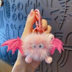 Ensemble de 1 porte - clés pour femme, pendentif de série de films, couple en peluche rose Ensemble de 1 porte - clés pour femme, pendentif de série de films, couple en peluche rose