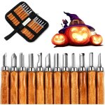Ensemble de 12 couteaux � d�couper sur bois sk5 pour sculpter des cadeaux, des citrouilles, des objets ...
