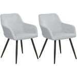 Beliani - ensemble de 2 chaises de repas salle  manger cuisine pieds mtal et assise rembourre en velours ...