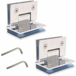 Ensemble de 2 charni�res de porte en verre sans cadre , charni�re de porte de douche, panneau de verre ...