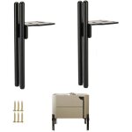 Un ensemble de 2 pieds de meubles en m�tal noir, pieds de table de 18 cm, pieds de meuble tv, pieds de ...