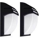 Lot de 2 lampes d'ext�rieur led rgb spots muraux alu fa�ades de jardin noir lampes t�l�commande dimmable ...