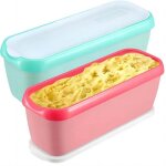 Ensemble de 2 r�cipients � glace, bac � glace de 1, 5 litre, seau � glace r�utilisable fait maison avec ...
