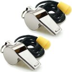 Ensemble de 2 sifflets de sport en acier inoxydable avec dragonne, sifflets forts et clairs idaux pour ...