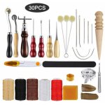Ensemble de 30 pcs outils de maroquinerie, pour chaussures en cuir, sacs, ceintures, couture de cuir, ...