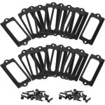 Un ensemble de 30 porte - �tiquettes m�talliques avec vis, mesurant 70x33 mm, adapt�s aux �tiquettes ...