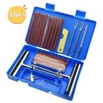 Ensemble de 33 pi�ces, kit de r�paration de pneus, kit anti - crevaison pour voiture, outils de r�paration ...