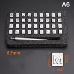 Ensemble de 36 poinons en acier pour lettres et chiffres de l'alphabet et du cuir