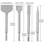 Ensemble de 4 burins � b�ton, jeu de forets pour marteau perforateur, comprenant un burin pointu, un ...