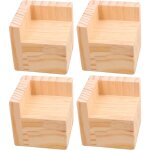 Ensemble de 4 cadres de lit carr�s de 5 cm de haut, pieds de meubles en bois massif brut robuste, pieds ...