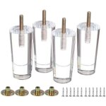Ensemble de 4 pieds de meubles en acrylique, supports de meubles avec mat�riel de montage, pieds de table ...