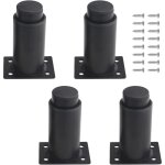 Un ensemble de 4 pieds de meubles r�glables en m�tal robuste (80 mm - 120 mm, noirs) adapt�s aux tables, ...