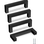 Un ensemble de 4 poign�es de tiroir de 9, 6 cm , poign�es de meubles de cuisine, noires, en acier inoxydable, ...