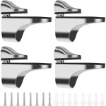 Ensemble de 4 supports d'�tag�re en verre, �tag�re de salle de bain r�glable en alliage de zinc poli, ...