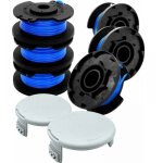 Ensemble 6 + 2 bobines et couvercles ryobi ac14rl3a / ac14hca. t�te de coupe et corde de remplacement, ...