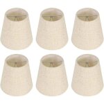 Ensemble de 6 petits abat - jour, abat - jour baril en toile de jute clip sur ampoule pour lampe de table ...