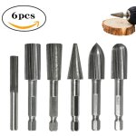 Ensemble 6 pi�ces de fichiers � fraises rotatives tige hexagonale fraises en acier � grande vitesse outils ...