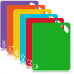 Ensemble de 6 planches � d�couper de cuisine en plastique extra �pais et flexible, avec motifs alimentaires ...