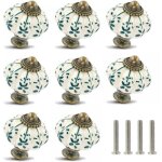 Ensemble de 8 boutons d'armoire en c�ramique en forme de citrouille, boutons de commode vintage, boutons ...