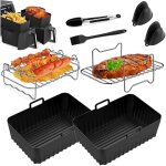 Ensemble d'accessoires pour friteuse � air chaud, 7 pi�ces, accessoires pour double casserole, grill ...