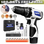 Ensemble d'accessoires de perceuse � percussion sans fil avec batterie 1x � l'int�rieur du bo�tier