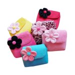 Ensemble de beaut pour petite fille, sac  main en peluche  fleurs, sac  bandoulire pour enfants, ...