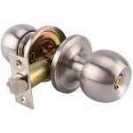 Ensemble de boutons de confidentialit� chrome satin�, serrure de porte au design tulipe pour portes int�rieure ...