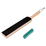 Ensemble de ceintures d'aff�tage en cuir double face avec p�te � aiguiser et bloc de lames pour aff�ter ...