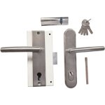 Ensemble complet 2 / pr porte en remplacement fichet :serrure mottura + cylindre 30 x 85 / 5 cls + poignes ...