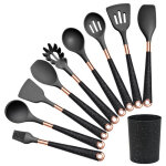 Ensemble de couverts de cuisine batterie de cuisine en silicone 9 pices spatule cuillre ustensiles ...