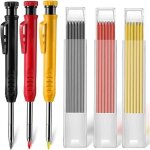 Ensemble de crayons de charpentier, 3 pi�ces, crayon � trou profond avec lame � �pluier int�gr� et 18 ...