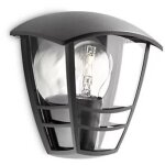 Ensemble d'�clairage ext�rieur philips mygarden creek : applique murale noire ip44 + ampoule led ultra ...